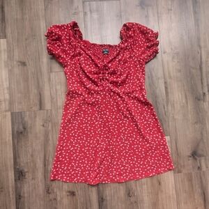 City Chic Size 16 Red Floral Off Shoulder Dress
